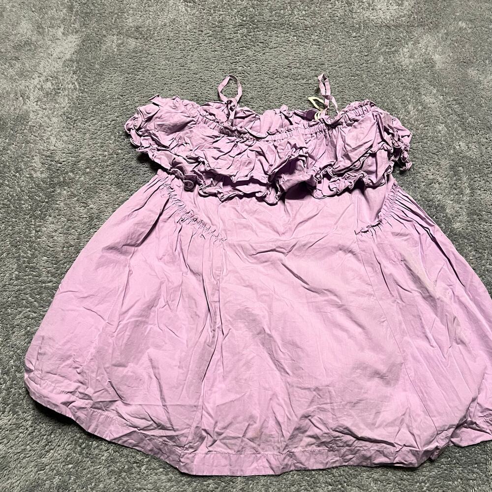 Free People Dress Womens XS Free-est Have A Thing For You Mini Ruffle Cotton